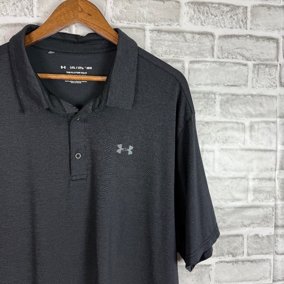 Under Armour The Play Off Polo Charcoal Black Heather Golf Polo Mens 3XL Stretch - Picture 1 of 6